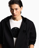 Lunar New Year double-jersey hooded zip-up sweatshirt with patch and tape
