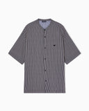 Striped print beachwear shirt