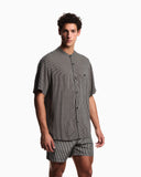 Striped print beachwear shirt