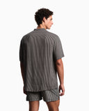 Striped print beachwear shirt