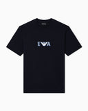 Heavy jersey T-shirt with metal logo embroidery