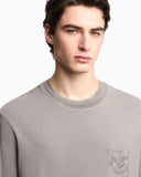 Heavy jersey T-shirt with shield embroidery
