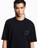 Heavy jersey T-shirt with shield embroidery