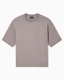 Oversized T-shirt in heavy jersey with micro eagle embroidery