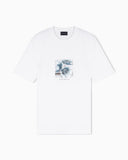 Lyocell-blend jersey T-shirt with printed and embroidered graphics