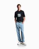 Lyocell-blend jersey T-shirt with printed and embroidered graphics