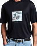 Lyocell-blend jersey T-shirt with printed and embroidered graphics