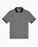 Lyocell-blend jersey polo shirt with all-over micro-pattern print