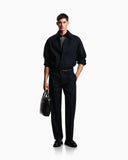 Lyocell-blend jersey polo shirt with all-over micro-pattern print