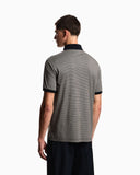 Lyocell-blend jersey polo shirt with all-over micro-pattern print