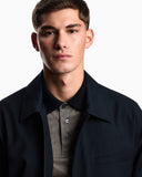 Lyocell-blend jersey polo shirt with all-over micro-pattern print