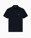 Piqué polo shirt with embroidered eagle