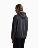 Hooded sweatshirt in plated-effect canneté