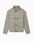 Multi-pocket blouson in silk-blend nylon