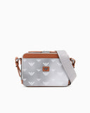 Coated canvas mini bag with all-over eagle