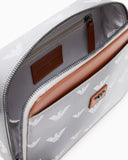 Coated canvas mini bag with all-over eagle