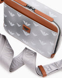 Coated canvas mini bag with all-over eagle