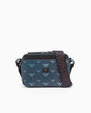 Coated canvas mini bag with all-over eagle