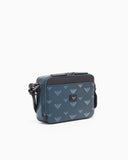 Coated canvas mini bag with all-over eagle