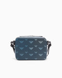 Coated canvas mini bag with all-over eagle