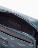 Coated canvas mini bag with all-over eagle
