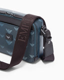 Coated canvas mini bag with all-over eagle