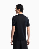 Plain-knit polo shirt