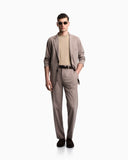 Single-breasted jacket in waffle-effect armure fabric