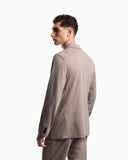Single-breasted jacket in waffle-effect armure fabric