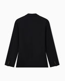 Single-breasted jacket in waffle-effect armure fabric