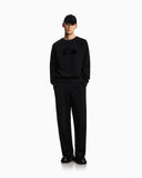 Jersey sweatshirt with oversized flocked logo