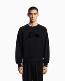 Jersey sweatshirt with oversized flocked logo
