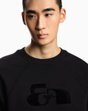 Jersey sweatshirt with oversized flocked logo