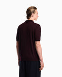 Virgin wool and silk polo neck sweater