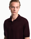 Virgin wool and silk polo neck sweater