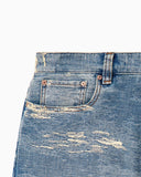 5-pocket pants denim with a distressed stone washed effect