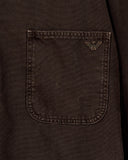 Cotton caban coat with a corduroy collar and patch pockets