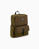 Embossed backpack with a flap pocket and padded mesh straps