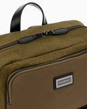 Embossed backpack with a flap pocket and padded mesh straps