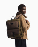 Embossed backpack with a flap pocket and padded mesh straps