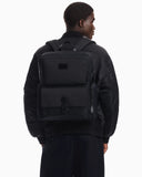 Embossed backpack with a flap pocket and padded mesh straps