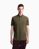 Piqué polo shirt with stripe detail on the collar