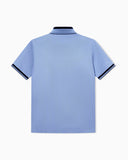 Piqué polo shirt with stripe detail on the collar