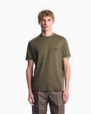 T-shirt in lyocell blend jersey with embossed ea logo