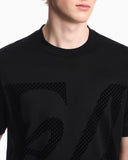 T-shirt in mixed lyocell jersey with maxi flock logo