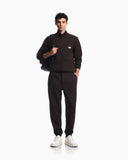 Full-zip sweatshirt in modal jersey with logo plaque