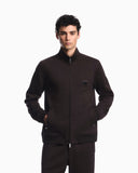 Full-zip sweatshirt in modal jersey with logo plaque