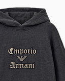 French terry jersey hoodie with soft touch logo embroidery
