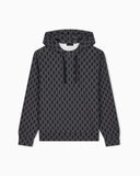 Double jersey hoodie with all-over logo print