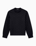 Double jersey sweatshirt with all-over logo print